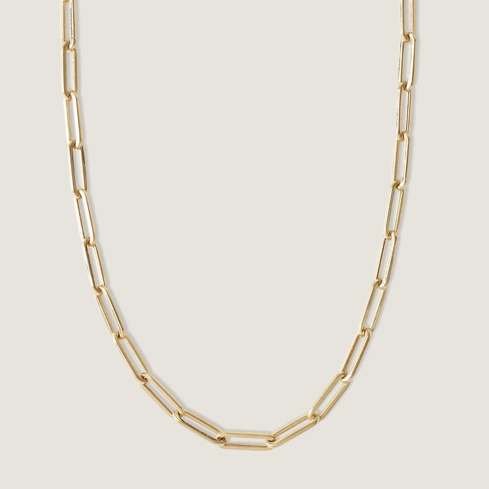 Kinn Studio Paperclip Link Chain Necklace 14k Gold